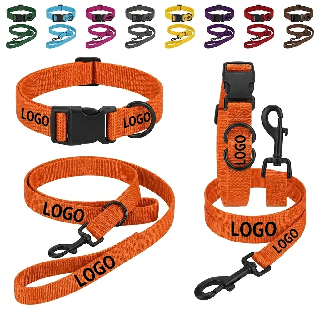 Adventure-Ready Heavy-Duty Nylon Dog Leash and Collar Set