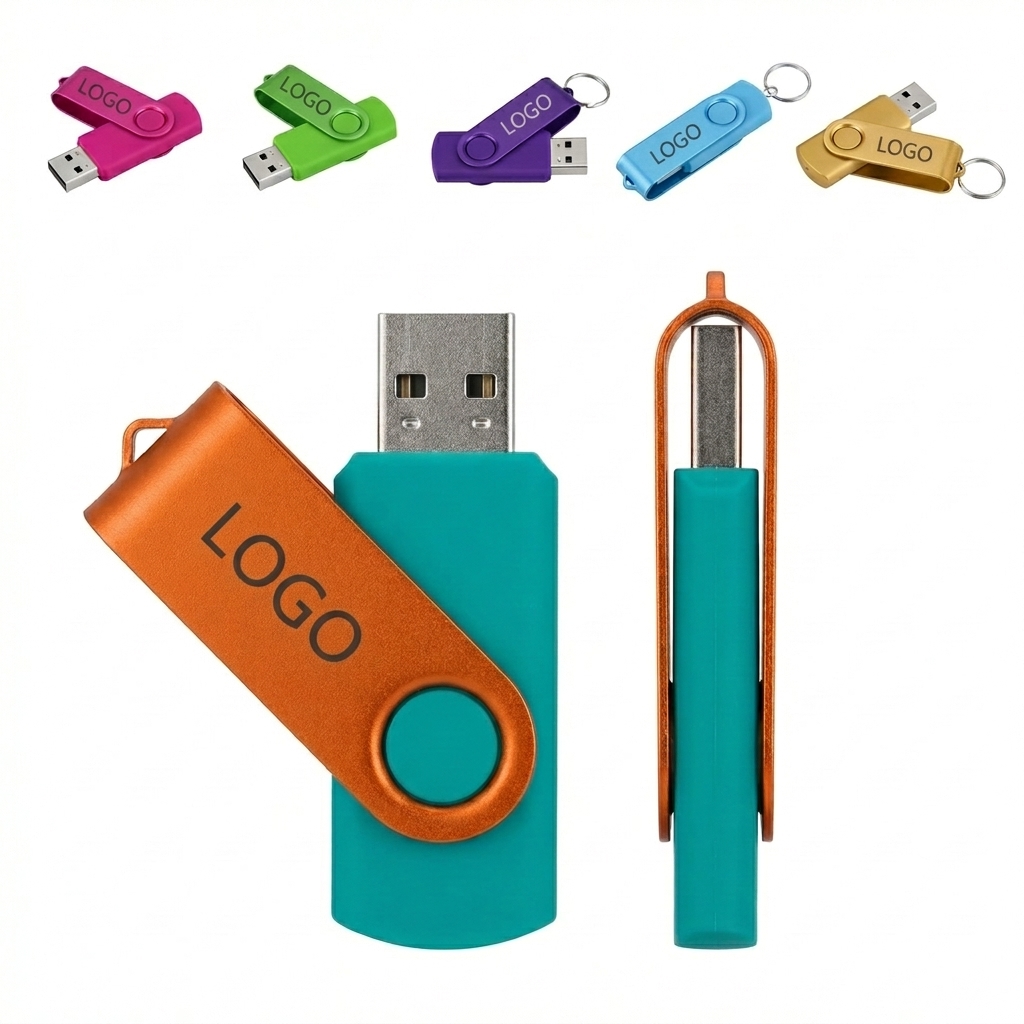 64GB Swivel-Cap USB Flash Drive with Custom Print & 10-Year Storage