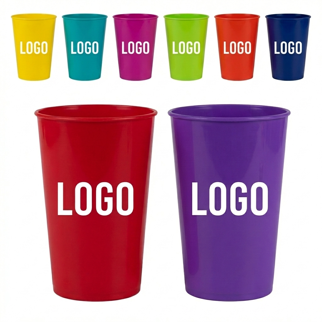 Customizable 10oz Glossy Reusable Plastic Party Cup with Logo