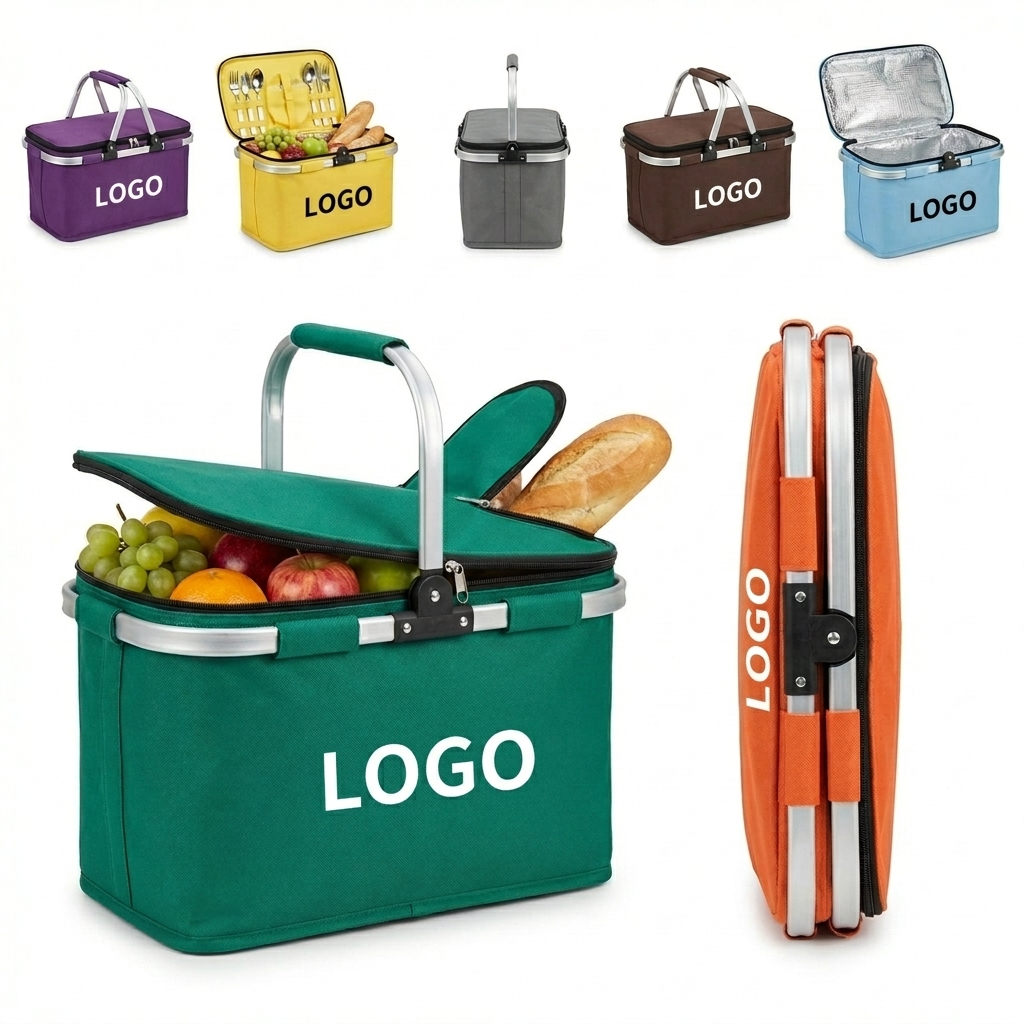 Portable Insulated Cooler Bag - Foldable & Waterproof for Picnics, Camping & Shopping