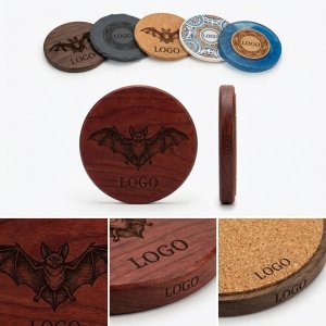 Assorted Patterned Coaster Set with Bat & Mandala Designs